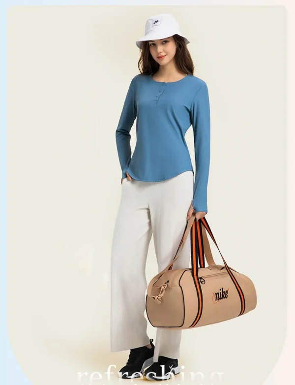 Womens Clothing Gym Yoga Sportswear Tops Shirts Outdoor Jogging Fitness Workout Blouse Ribbed Fabric Cropped Long Sleeve Top